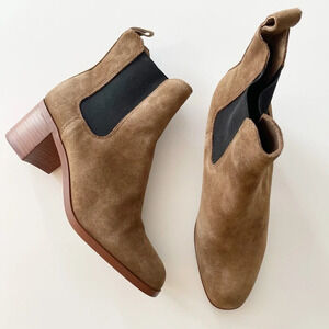 NEW Steve Madden Rhiannon Boots Womens 10M Tan Chelsea Boot Pull On Heeled